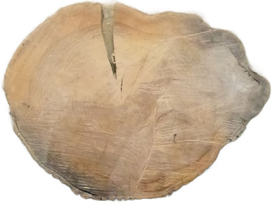 Ulmenholz-Unikat: Couchtisch-Scheibe Ø60cm